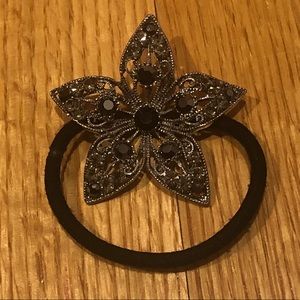 Rhinestone Crystal Flower Hair Band Tie